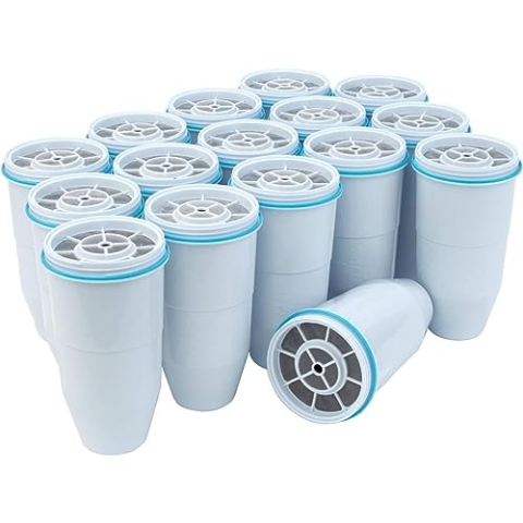 Zerowater 5-Stufiger Wasserfilter Ersatz, Wasseraufbereiter Trinkwasser - NSF-Zertifiziert zur Reduzierung von Blei, Anderen Schwermetallen und PFOA/PFOS - Wasserfilter Kartuschen 16er-Pack, Weiß