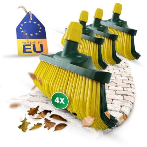 Novaliv Besenkopf Krallenbesen Set 30 cm Holz Besenaufsatz Schneebesen Kratzbesen Rasenbesen Besen Allzweckbesen Hofbesen (4, 30 cm Ersatzkopf)