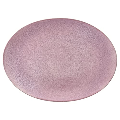 BITZ Platte oval 45 x 34 cm Grau/Hellrosa