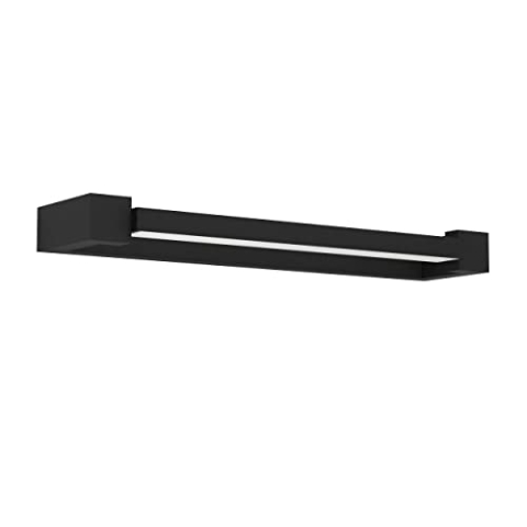 EGLO LED Wandleuchte Gemiliana, Wandlampe aus schwarzem Metall und weißem Kunststoff, Bad Spiegellampe, Badezimmer und Flur Lampe, neutralweiß, IP44