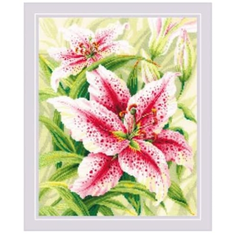 Riolis Kreuzstich Set "Lilien", Zählmuster, 40x50cm