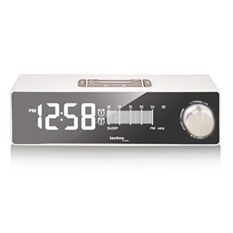Technoline WT483 Radiowecker, Weiß-Silber, 222 x 62 x 58 mm
