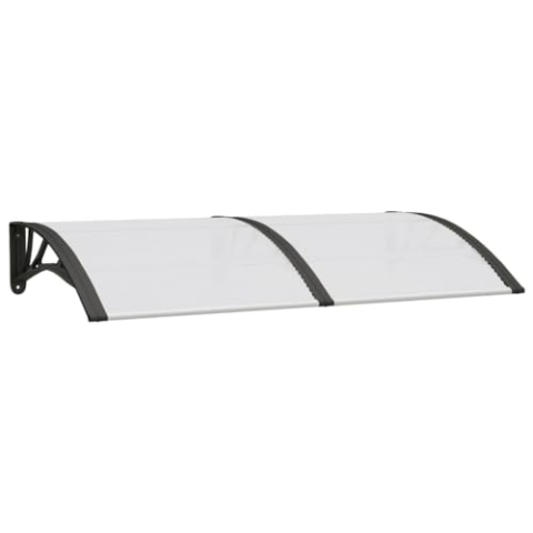 vidaXL Türvordach, Vordach für Haustür 150x80cm, Haustür Überdachung Haustürvordach, Pultvordach Haustürdach Pultbogenvordach, Schwarz Transparent Polycarbonat