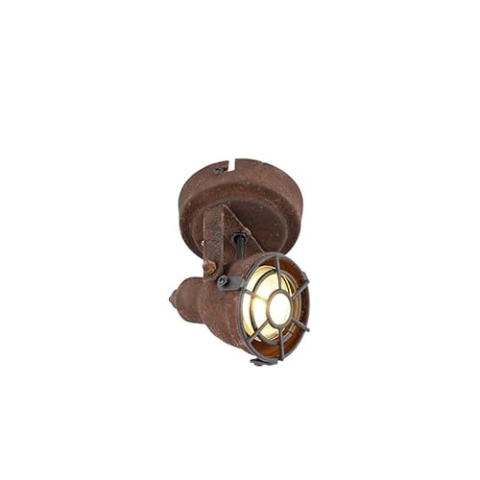 QAZQA - Industrie I Vintage I Smart Spot I Spotlight I Deckenspot I Deckenstrahler I Strahler I Lampe I Leuchte rostbraun inkl. WiFi GU10 - Sorra Dimmer I Dimmbar I Wohnzimmer I Schlafzimmer - Stahl R