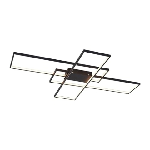 Lindby LED Deckenleuchte Tetson dimmbar (Modern) in Schwarz aus Metall (1 flammig,) - Lampe Deckenlampe Wohnzimmerleuchte