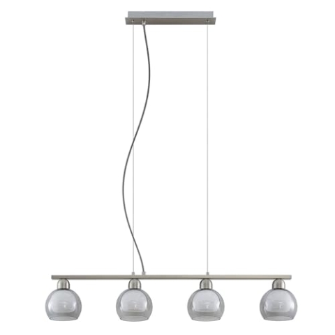 Lucande Pendelleuchte Kaiya (Modern) in Alu aus Metall (4 flammig, E14) - Glas Hängelampe Esstischlampe Hängeleuchte Wohnzimmerleuchte