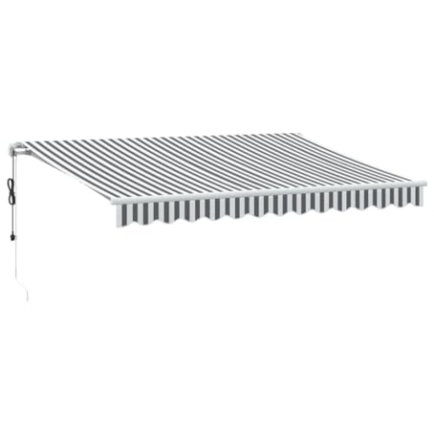 vidaXL Gelenkarmmarkise, Markise Ausziehbar Automatisch, Sonnenmarkise für Terrasse Balkon, Sonnenschutz Balkonmarkise Terrassenmarkise, Anthrazit Weiß 350x250cm