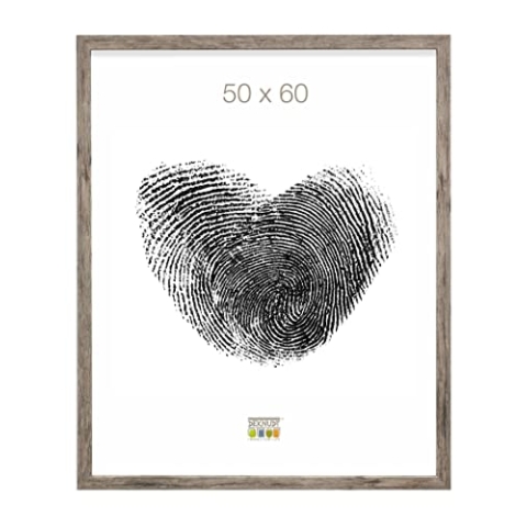 Deknudt Frames S45RH7-50.0X60.0 Bilderrahmen, Holz, Block-Zierleiste, 64,4 x 54,4 x 2,2 cm, Grau/Beige