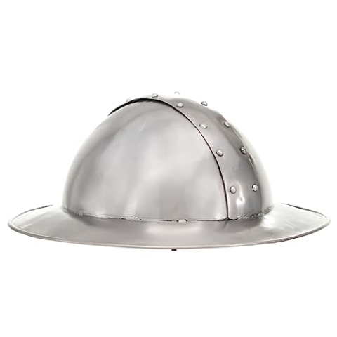 vidaXL Mittelalterlicher Ritter Helm Eisenhut Ritterhelm Antik Replik für LARP Cosplay Halloween-Party Eisenhut Ritterhelm Stahlhelm Reenactment Rüstung Silbern Stahl