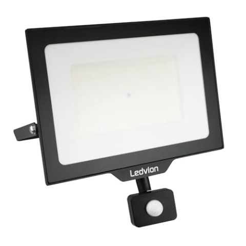 Ledvion - LED Flutlichter mit Bewegungsmelder, 150 Watt, 6000K, 18000 Lumen, IP44, Mit Schnellanschluss & 2 Jahre Garantie