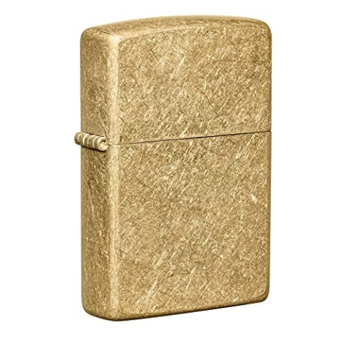Zippo Taschenfeuerzeug aus Trommelmessing, 49477, Tumbled Brass, Einheitsgröße