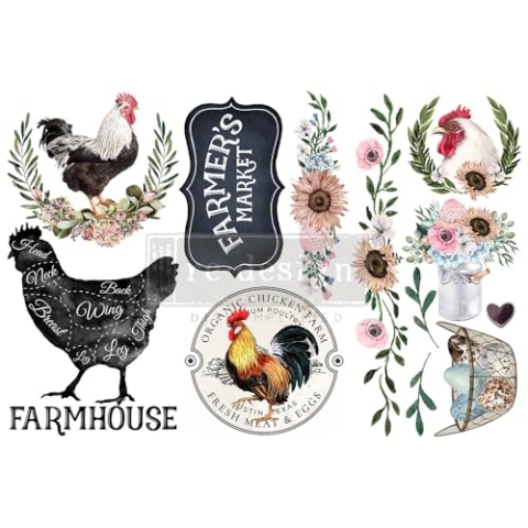 Prima Marketing Re-Design Decor Transfers 6"X12" 3/Sheets-Morning Farmhouse -RE653415