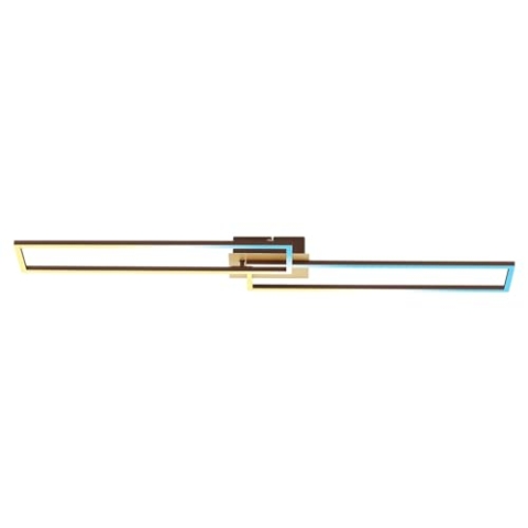BRILONER Leuchten - Deckenlampe LED, Dimmbar, Deckenleuchte mit Fernbedienung, LED Frame, Farbtemperatur einstellbar, Goldfarbig-Braun,1100x248x78 mm