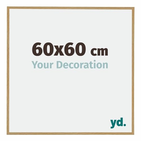 Your Decoration - Bilderrahmen 60x60 cm - Buche Hell - Bilderrahmen aus Kunststoff mit Acrylglas - Antireflex - 60x60 Rahmen - Evry