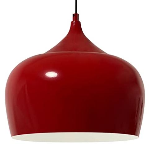 bamyum Kreis Hängelampe Esstisch Vintage Ø30 cm Rot, Küchenlampe Hangend Vintage, Esstischlampe Hängend E27, Pendelleuchte Vintage, Küchenlampe Hängend, Pendelleuchte Esstisch Rot, Hängelampe Küche