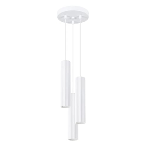 SOLLUX lighting Hängelampe Pendelleuchte Hängeleuchte Deckenlampe Lampe Decke Aluminium 3 Flammig 19,5 x 19,5 x 108 cm Karbon Weiß