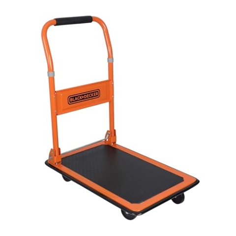 BLACK+DECKER BXWT-H303 Plattformwagen - Transportwagen Max. 80KG - Klappbarer Handwagen 60 x 40 x 80,5 cm - Transporter mit Griff - Leicht zu Verstauen - Stahl