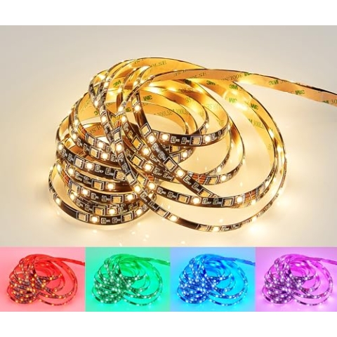 Reality Leuchten LED Stripe Rush R65575102, Kunststoff schwarz, inkl. 15 Watt RGB LED, 500cm kürzbar, Fernbedienung, IP44