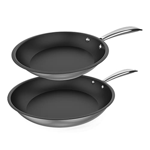 Cecotec Pfannenset Polka Classy 20-24 Bucket Set Steel Ø 20-24 cm, Edelstahl 18/10, Antihaftbeschichtung, Nietgriff, für alle Herdarten geeignet
