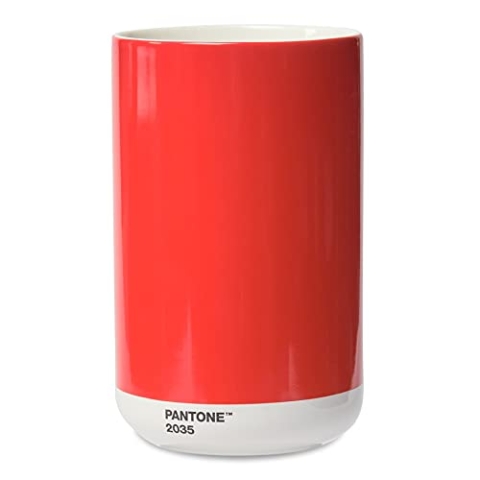 PANTONE Porzellan Vase mit Geschenkbox, Jar, dekorative hochwertige Blumenvase, 1 Liter, Red 2035 C