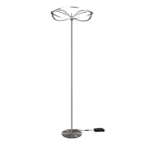Trio Leuchten LED Stehleuchte Charivari 421210107, Metall Nickel matt, inkl. 31 Watt LED, Fuß Dimmer