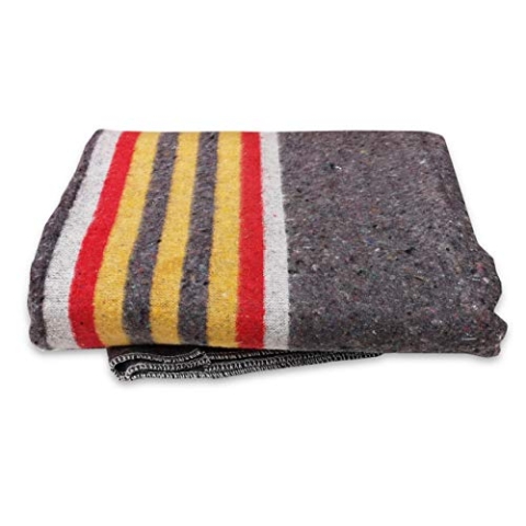 Kortpack | Packdecken - Umzugsdecken | 150 x 200 cm | Rot/Gelbe Streifen | 5 Stück | Robuster Schutz für Möbel, Umzug und Lagerung