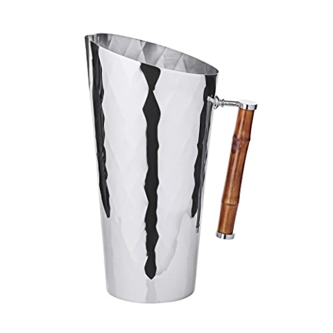 EDZARD Krug Jana, Edelstahl mit Bambusgriff 1,8 Liter, 25 cm hoch
