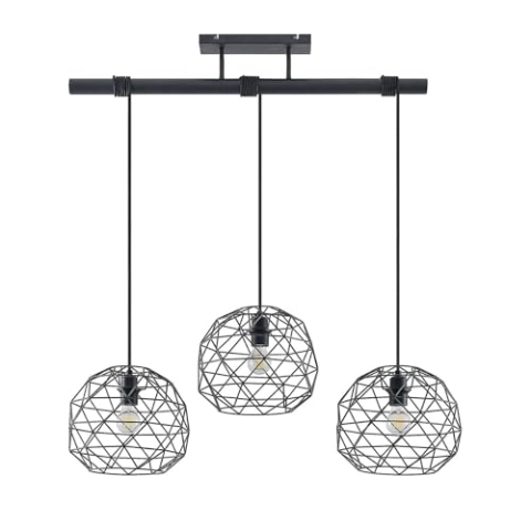 Lindby Pendelleuchte Paridimo (Modern) in Schwarz aus Metall (3 flammig, E27) - Deckenlampe Esstischlampe Hängelampe Hängeleuchte Wohnzimmerleuchte