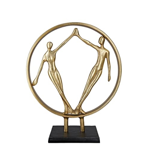 GILDE - Aluminium Deko Objekt Hand in Hand - Dekoration Accessoire Wohnzimmer - Geschenk Geburtstag Hochzeit - Farbe: Gold - Höhe 41 cm