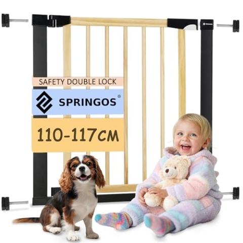SPRINGOS Tür- und Treppenschutzgitter 2 Verlängerungen Spannsystem 110-117 cm
