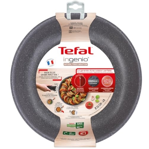 Tefal Ingenio Natural Force Wokpfanne, 26 cm, stapelbar, antihaftbeschichtet, Induktion, L3967702