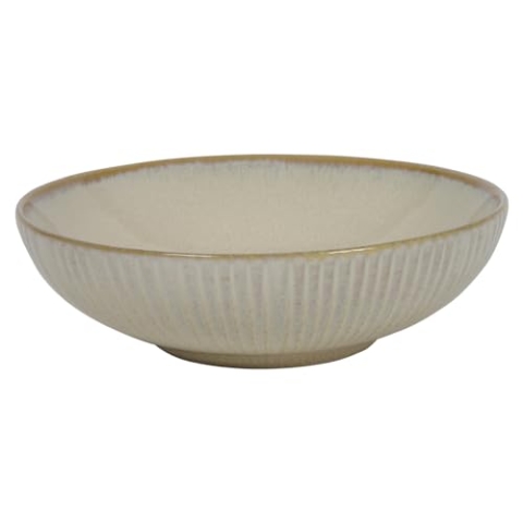 Cookinglife Coastal Lines | Pastateller 6-teilig | Keramik | Tiefe Teller 18 cm | Ocean Beige | spülmaschinenfest | mikrowellenfest | backofengeeignet