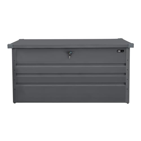 AXI Miles Gartenbox aus Metall in Anthrazit 400 | Outdoor Kissenbox für den Garten mit Boden und Schloss | Outdoor Aufbewahrungsbox/Auflagenbox wasserdicht für Kissen - 132x60x62cm