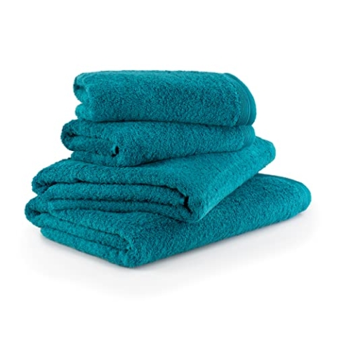 MÖVE Superwuschel Handtuch-Set, 2 Duschtücher 80 x 150 cm & 2 Handtücher, Made in Germany, 100% Baumwolle, lagoon, 50 x 100 cm & 80 x 150 cm