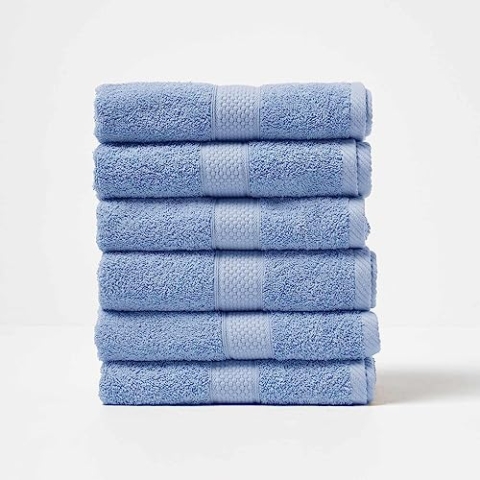 Homescapes 6er Set Flauschiges Premium Frottee Handtuch ca. 50 x 90 cm aus 100% Türkischer Baumwolle, Hellblau
