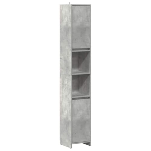 vidaXL Badezimmerschrank Betongrau 30x30x183,5 cm Holzwerkstoff, Badezimmermöbel, Waschbeckenschrank, Badschränke, Badmöbel, Badschrank