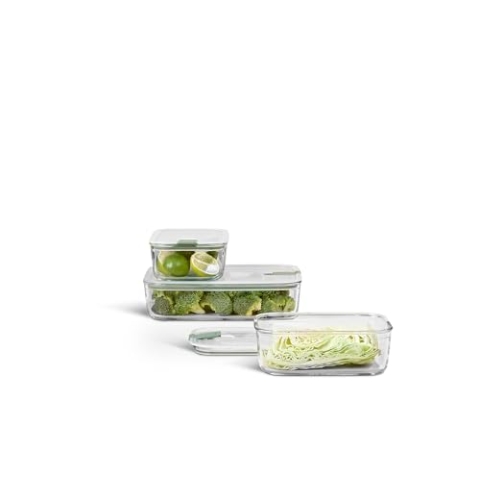 Mepal - Glasbehälter mit deckel Set EasyClip - Meal prep boxen - Geeignet für Mikrowelle, Dampfgarer, Ofen und Gefrierschrank - Luftdicht - Mikrowellengeschirr - 2x 1000 plus 2250 ml - Nordic sage