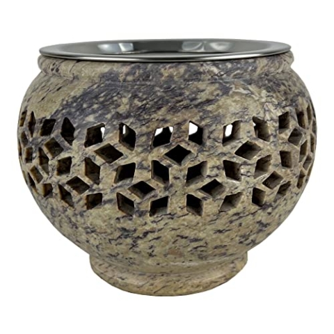 Bitto Weihrauchbrenner Maxi Eridanus Softstone mit Edelstahlsieb, H: 11,5 cm, Ø 15 cm