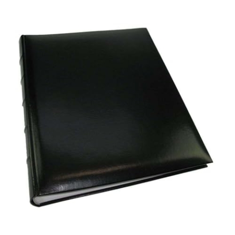 walther design Fotoalbum schwarz 30 x 37 cm Kunstleder mit erhabene Bünde, Classic FA-373-B