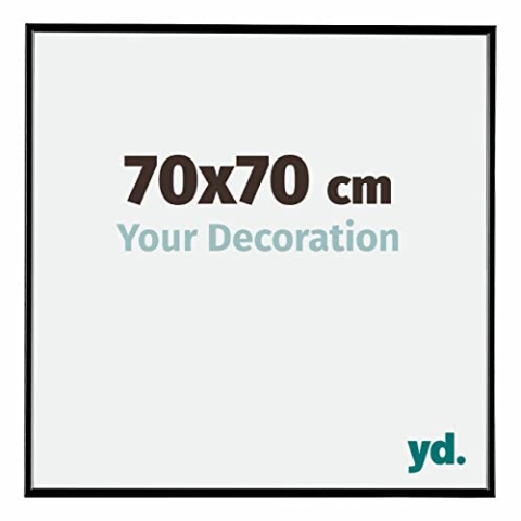 Your Decoration - Bilderrahmen 70x70 cm - Schwarz Hochglanz - Bilderrahmen aus Kunststoff mit Acrylglas - Antireflex - 70x70 Rahmen - Evry
