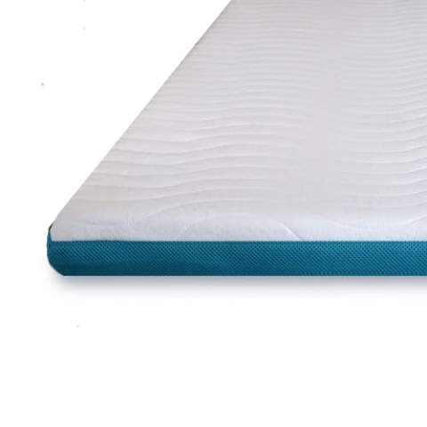 Komfortec Topper 90x200cm - 7,5 cm hoch, Visco Memory Schaum Matratzentopper mit 4 Eckgummis für Boxspringbetten, Waschbarer Aloe Vera Bezug
