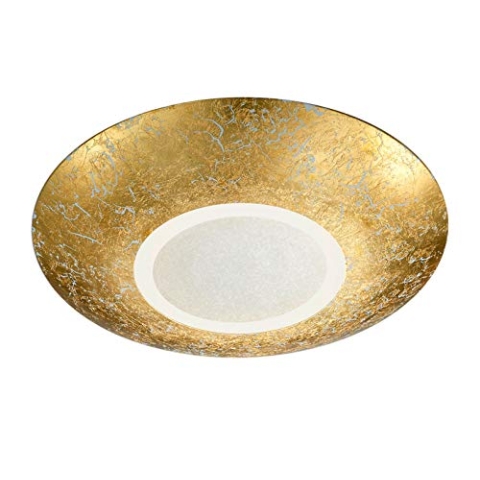 Trio Leuchten LED Deckenleuchte Chiros 624110279, Metall goldfarbig, Glas weiß satiniert, ink. 12 Watt LED, inkl. 3.5 Watt LED