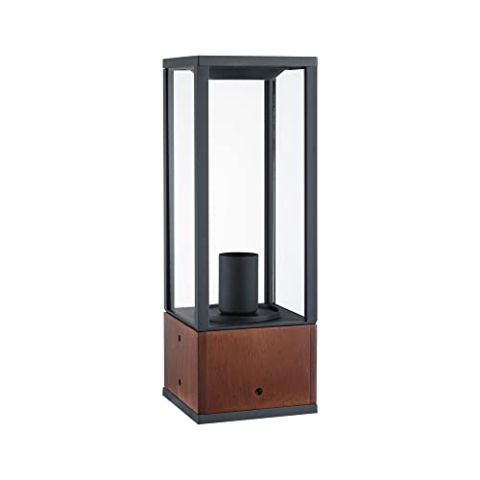 Paulmann 94675 LED Außenleuchte Lichtobjekt Timba IP44 400mm Pollerleuchte ohne Leuchtmittel eckig max. 60 Watt Outdoor Holz E27