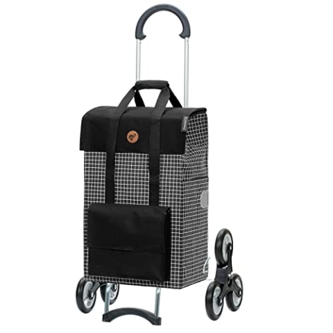 ANDERSEN Einkaufstrolley - Treppensteiger Scala Shopper Hedda schwarz 51 L Reflektor,Shopping, leichtgängig, Räder abnehmbar, Treppensteiger