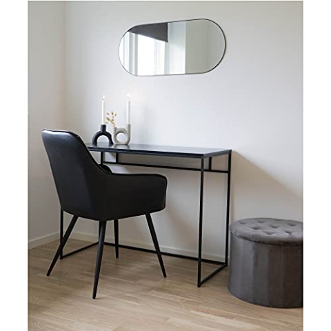 Spiegel, oval, 35 x 80 cm, schwarzer Rahmen