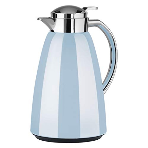 Emsa Campo Isolierkanne F41304 | 1L Füllmenge | Quick Tip Verschluss | 100% dicht | 12h warm, 24h kalt | Premium Edelstahl | Einfache Reinigung | Pastel-Blau