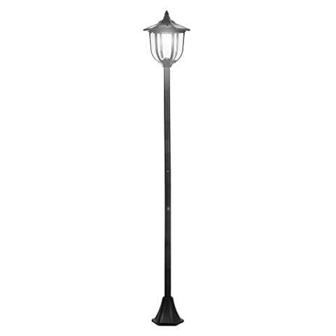 Outsunny Solar LED Gartenlaterne, Laterne aus Kunststoff, Außenleuchte für Innen und Außen 177 cm hoch, Gartenleuchte, 30/60 Lumen, für Garten Balkon Deko Schwarz
