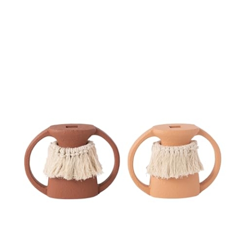 VASE Dekoration Poli MDF BRAUN/NATURELL 2 Sortiert (2er Set)