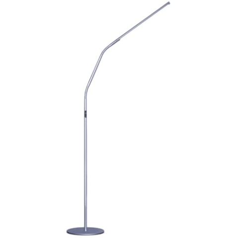 Daylight Slimline 4 LED Floor Lamp - 6,000K, 3,200 Lux, 4 Brightness Levels, USB-C Port for Fast Charging - Sleek Design, Anti-Glare Shade, Flexible Height Adjustment - Ice Grey