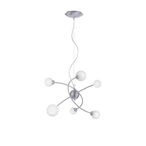 Trio Leuchten WiZ LED Pendelleuchte Dicapo 350810607, 6x3 Watt RGBW LED mit 16 Mio. Farben + 64.000 Weißtöne + 18 Licht-Szenen, Steuerung über App + Sprachsteuerung + Fernbedienung + Wandschalter